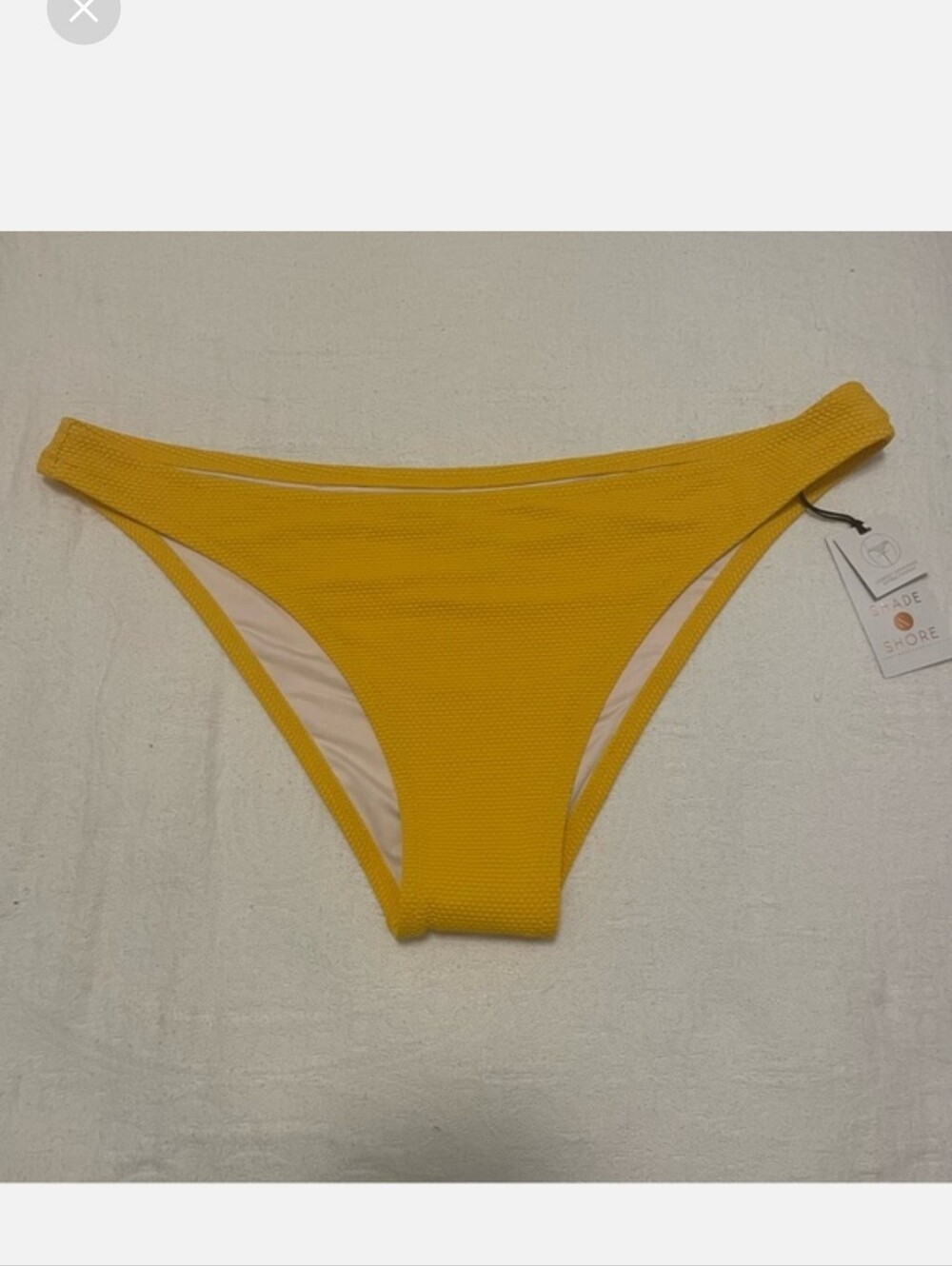 Shade & Shore Yellow Textured Bikini Bottom